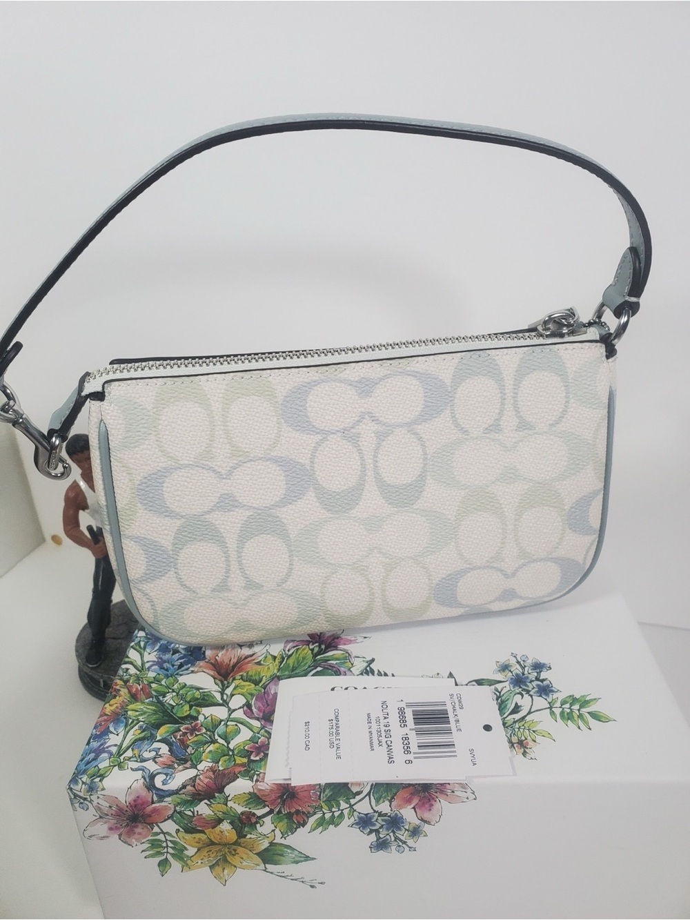 Coach Nolita 19 Pretty Signature Canvas CDW29 Signature Canvas/Silver/Chalk/Blue - Picture 3 of 4